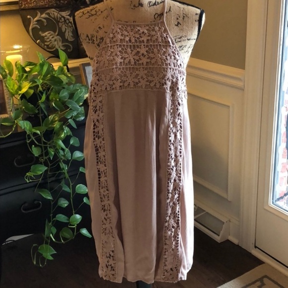 Socialite High Neck Mini Dress with Crochet Daisies - Picture 2 of 11